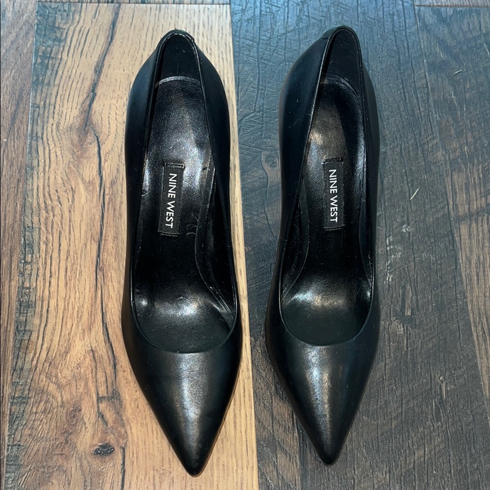 Nine West Black Heels Classic Pointed-Toe Pumps